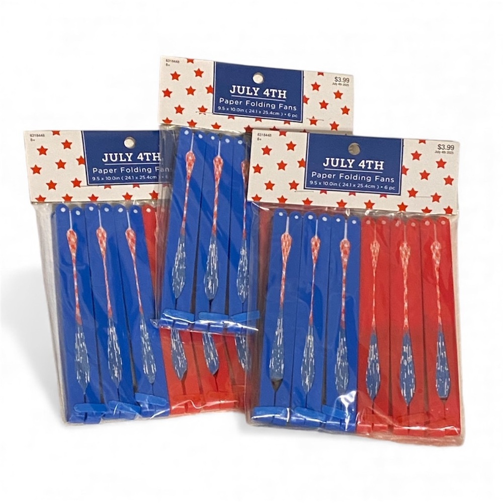 Patriotic Paper Folding Fans~20pc Bundle (NWT!) - Picture 2 of 2